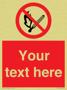 Custom No Open Flames Sign